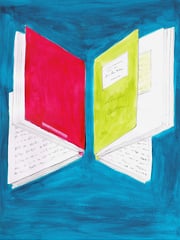 Zeichnung von einem aufgeklappten Buch